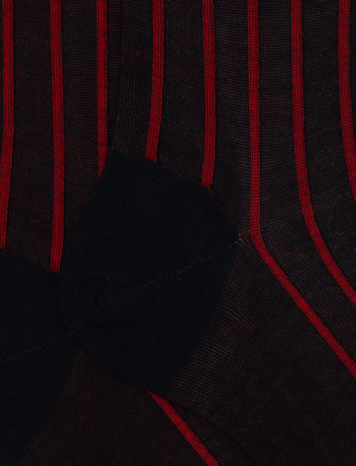 Men's short blue socks in spaced twin-rib cotton - Special Selection | Gallo 1927 - Official Online Shop