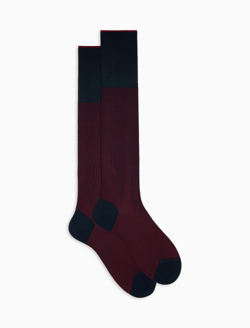 Men's long ocean blue cotton socks with pearly effect - Long | Gallo 1927 - Official Online Shop