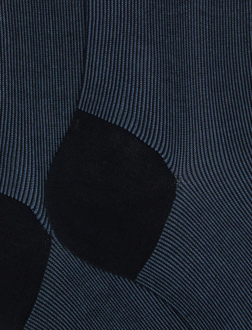 Men's long blue cotton socks with pearly effect - Long | Gallo 1927 - Official Online Shop