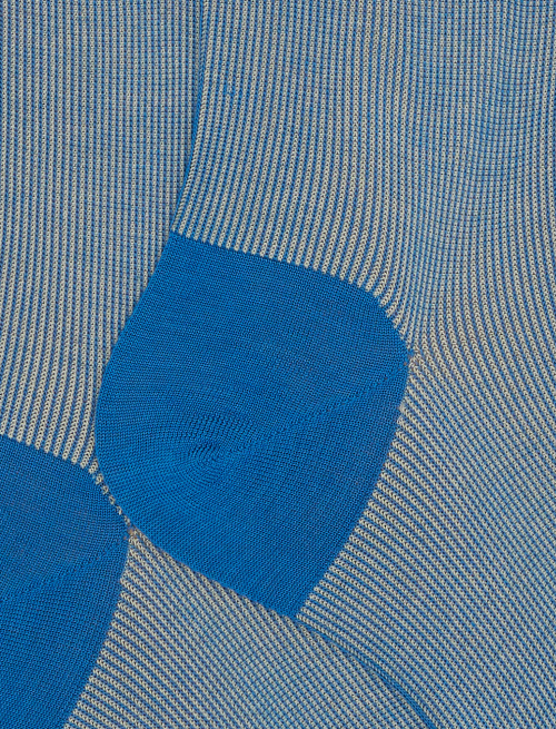 Men's perlage patterned cotton long socks light blue - The SS Edition | Gallo 1927 - Official Online Shop