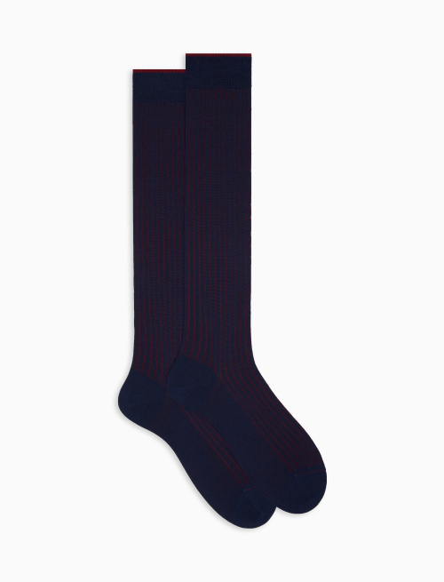 Men's long royal plated cotton and wool socks - Vanisè | Gallo 1927 - Official Online Shop