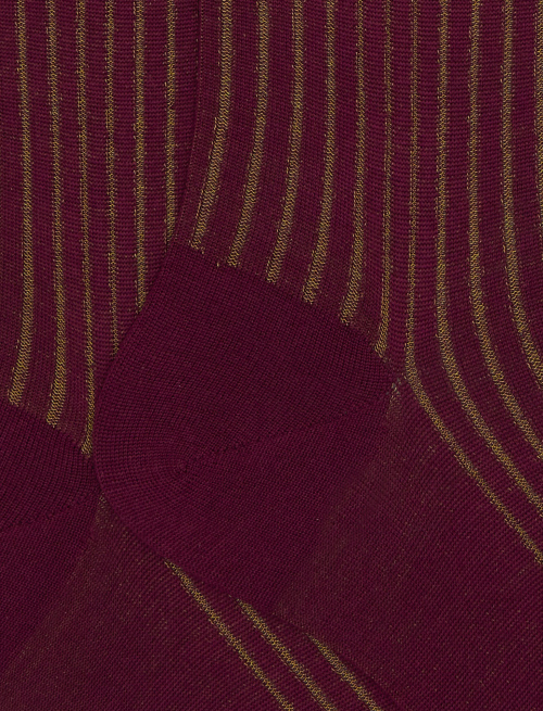 Men's long purple plated cotton and wool socks - Vanisé | Gallo 1927 - Official Online Shop