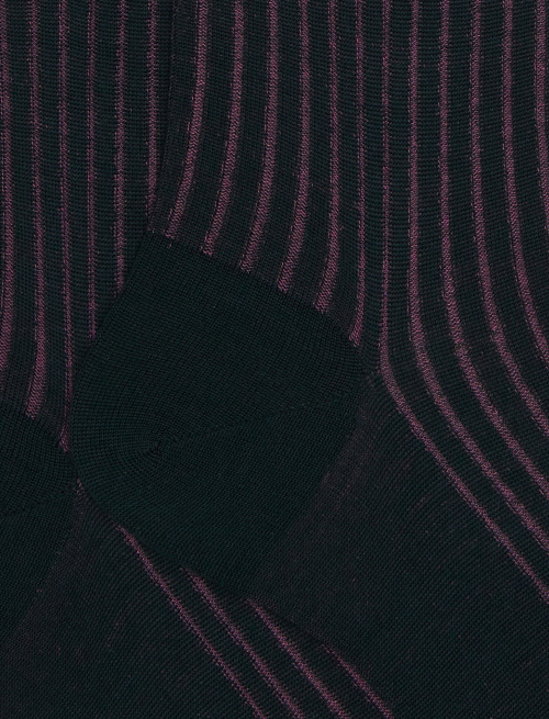 Men's long green plated cotton and wool socks - Vanisé | Gallo 1927 - Official Online Shop