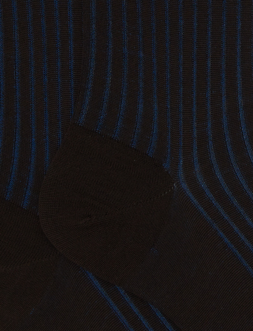 Men's short brown plated cotton and wool socks - Special Selection | Gallo 1927 - Official Online Shop