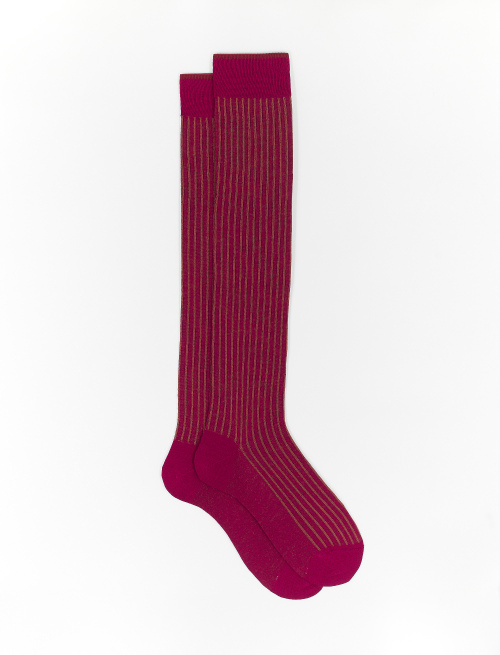 Men's long wine red twin-rib cotton and wool socks - The Black Week | Gallo 1927 - Official Online Shop