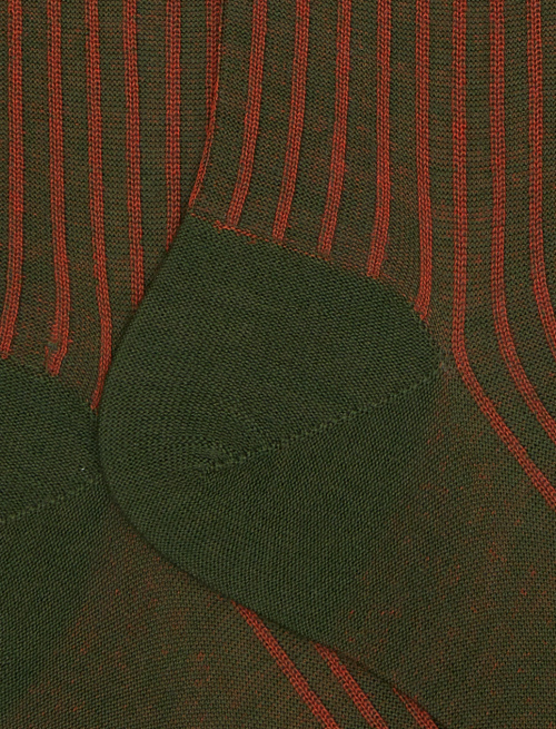 Men's long green twin-rib cotton and wool socks - New In | Gallo 1927 - Official Online Shop