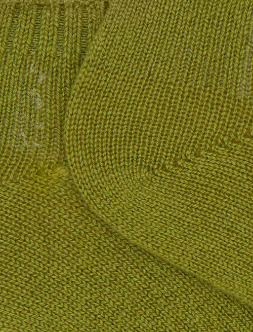 Men's plain green cashmere ankle socks - Fantasmini | Gallo 1927 - Official Online Shop