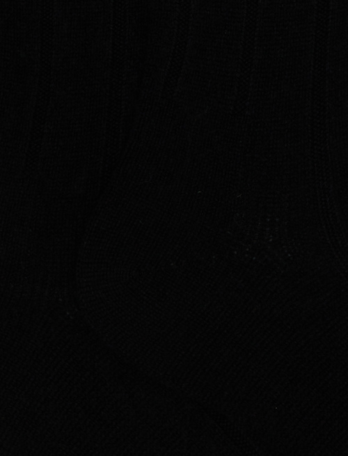 Men's long plain black ribbed cashmere socks - Special Selection | Gallo 1927 - Official Online Shop