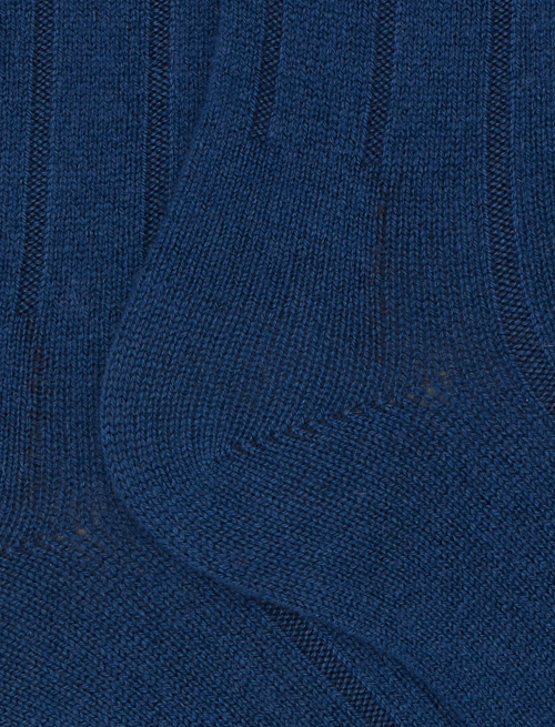 Men's long plain light blue ribbed cashmere socks - Special Selection | Gallo 1927 - Official Online Shop