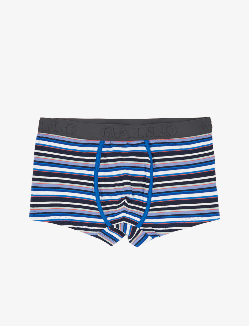 Men's royal cotton boxer shorts with multicoloured stripes - Underwear | Gallo 1927 - Official Online Shop