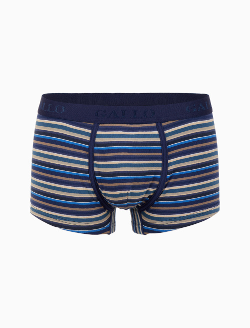 Men's blue cotton boxer shorts with multicoloured stripes - Underwear | Gallo 1927 - Official Online Shop