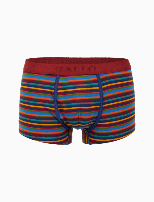 Men's blue cotton boxer shorts with multicoloured stripes - Underwear | Gallo 1927 - Official Online Shop