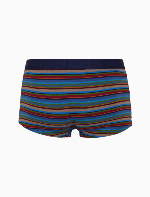 Men's blue cotton boxer shorts with multicoloured stripes - Underwear | Gallo 1927 - Official Online Shop