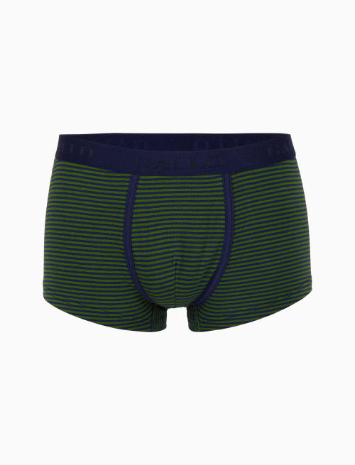 Men's blue cotton boxer shorts with Windsor stripes - Underwear | Gallo 1927 - Official Online Shop