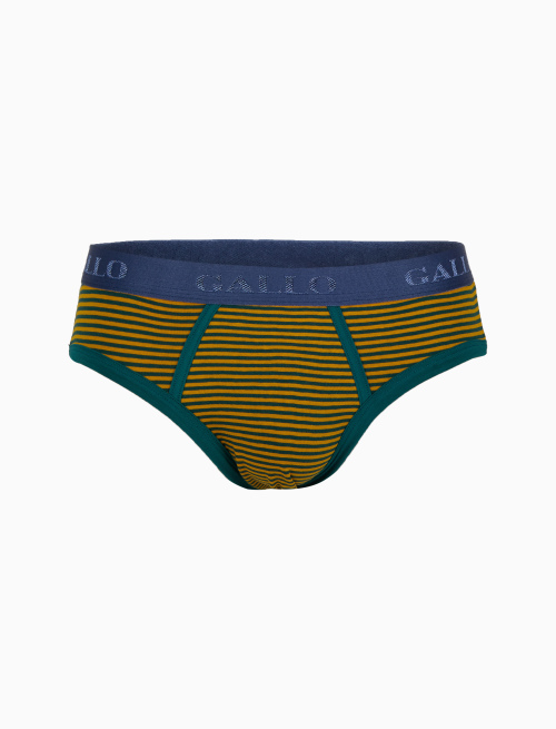 Men's green cotton briefs with Windsor stripes - Underwear | Gallo 1927 - Official Online Shop