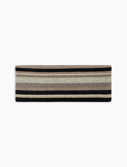 Fascia donna pile nero righe multicolor - Sciarpe | Gallo 1927 - Official Online Shop
