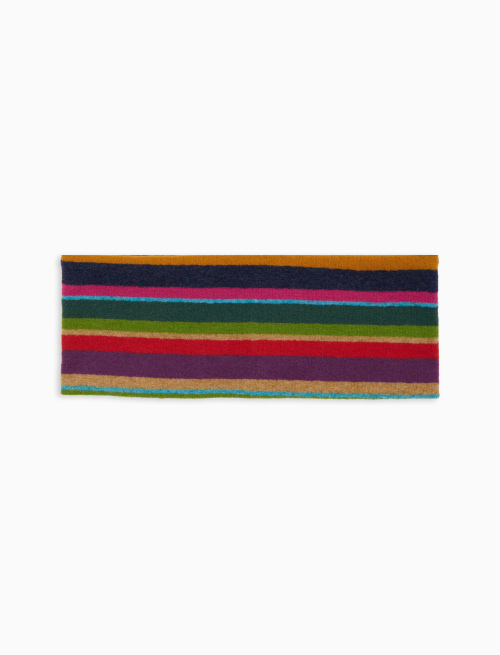 Blue fleece band for women with multicoloured stripes - Woman | Gallo 1927 - Official Online Shop