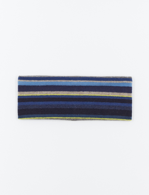 Blue fleece band for women with multicoloured stripes - Hats | Gallo 1927 - Official Online Shop