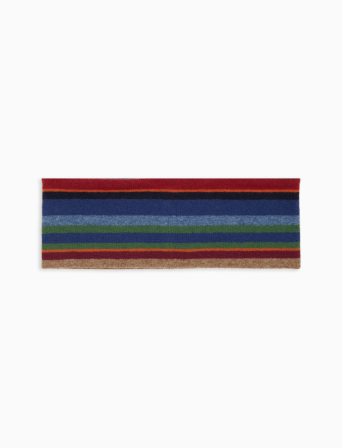 Blue fleece band for women with multicoloured stripes - Woman | Gallo 1927 - Official Online Shop