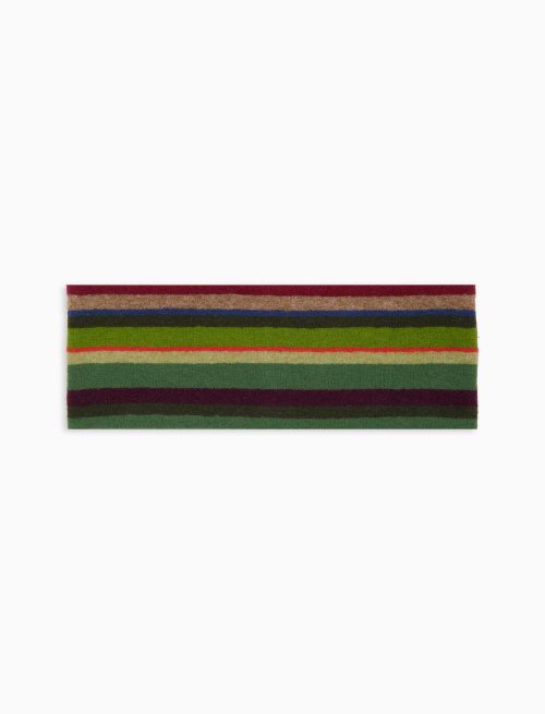 Fascia donna pile verde righe multicolor - Copricapo | Gallo 1927 - Official Online Shop