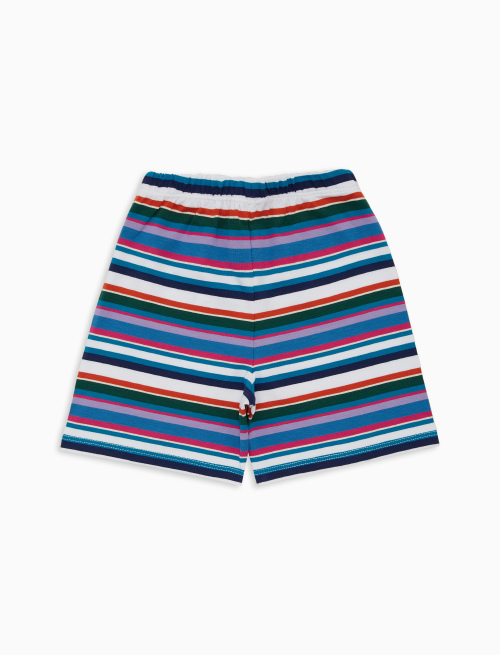 Pantaloncino corto bambino cotone righe multicolor bianco - Saldi | Gallo 1927 - Official Online Shop