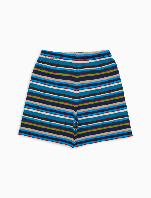 Pantaloncino corto bambino cotone righe multicolor blu - Abbigliamento Bambina | Gallo 1927 - Official Online Shop