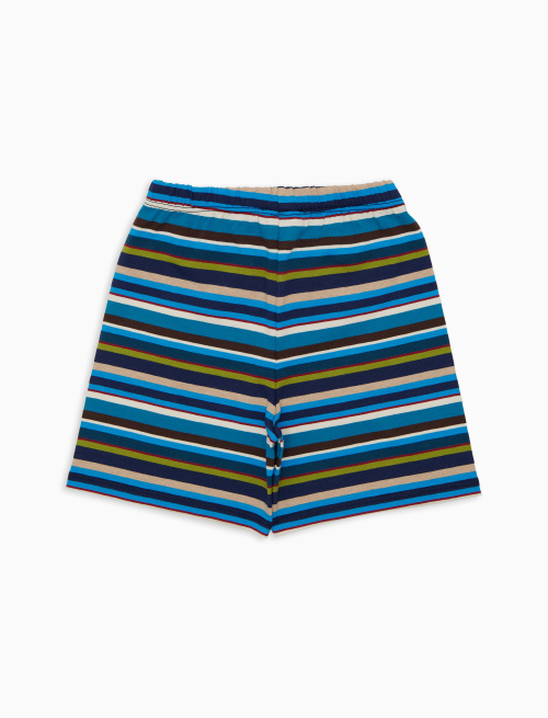 Pantaloncino corto bambino cotone righe multicolor blu - Abbigliamento Bambina | Gallo 1927 - Official Online Shop
