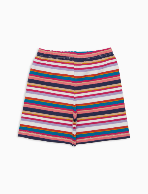 Pantaloncino corto bambino cotone righe multicolor bianco - Abbigliamento Bambina | Gallo 1927 - Official Online Shop