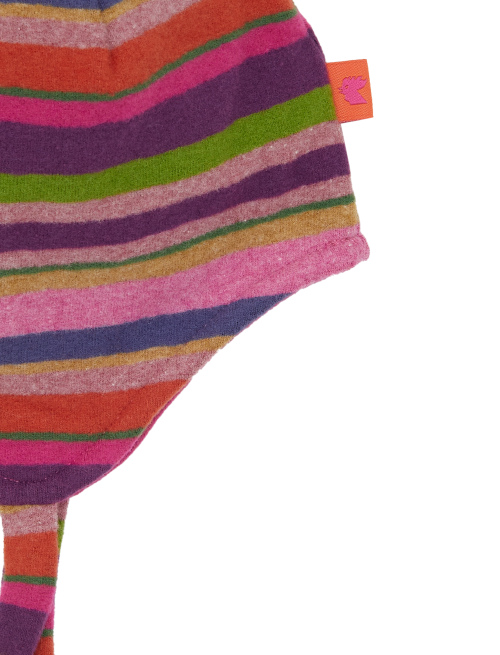 Kids' purple fleece aviator hat with multicoloured stripes - Black Friday Kids | Gallo 1927 - Official Online Shop