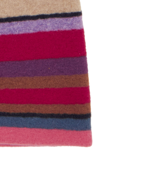 Kids' burgundy fleece beanie with multicoloured stripes - Accessori | Gallo 1927 - Official Online Shop