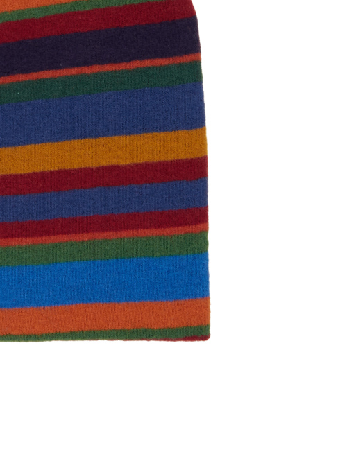 Kids' blue fleece beanie with multicoloured stripes - Black Friday Kids | Gallo 1927 - Official Online Shop
