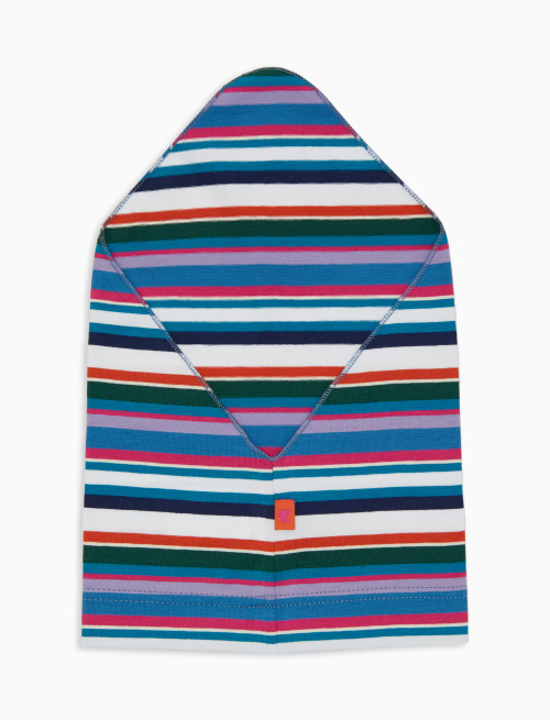 Kids' white cotton scarf with multicoloured stripes - Accessories | Gallo 1927 - Official Online Shop