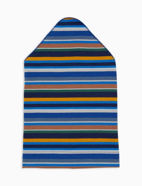 Kids' blue cotton scarf with multicoloured stripes - Kid | Gallo 1927 - Official Online Shop