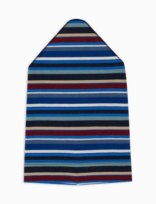 Kids' royal blue cotton scarf with multicoloured stripes - Gallo Sailing Trip | Gallo 1927 - Official Online Shop