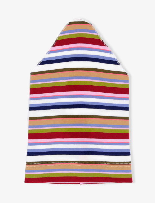 Kids' white cotton scarf with multicoloured stripes - Accessories | Gallo 1927 - Official Online Shop