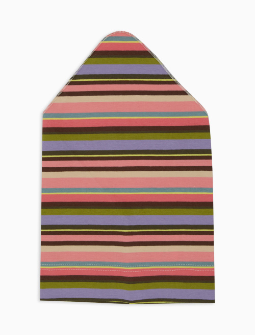 Kids' geranium cotton scarf with multicoloured stripes - Accessories | Gallo 1927 - Official Online Shop