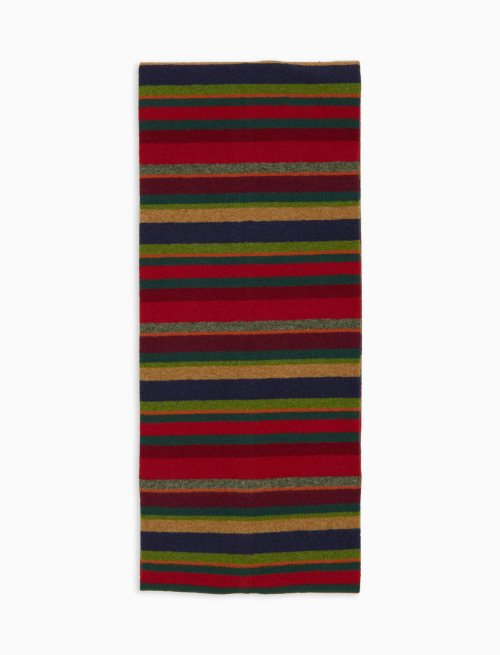 Kids' red fleece scarf with multicoloured stripes - Scarves | Gallo 1927 - Official Online Shop