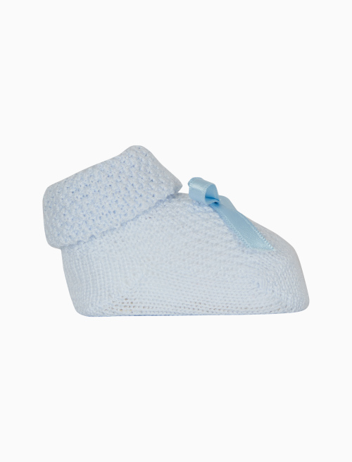 Babbucce bambino cotone grana di riso tinta unita azzurro - Babbucce | Gallo 1927 - Official Online Shop