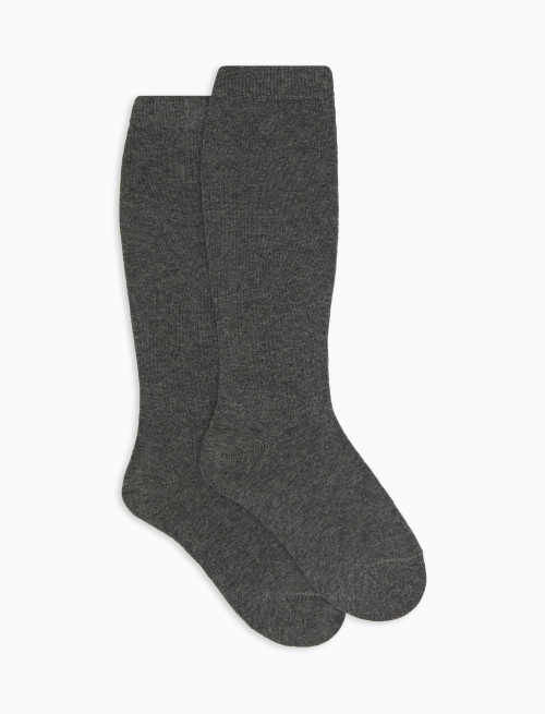 Kids' long plain pyrite cotton socks | Gallo 1927 - Official Online Shop