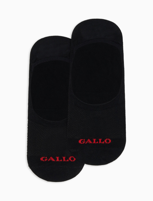 Solette accollate uomo cotone nero tinta unita | Gallo 1927 - Official Online Shop