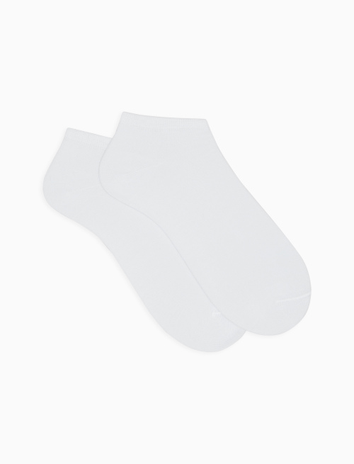 Men's plain white cotton ankle socks | Gallo 1927 - Official Online Shop