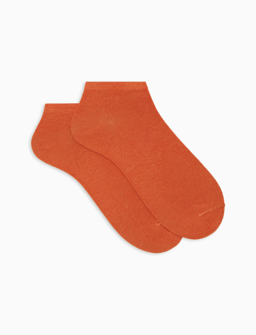 Men's plain orange ankle cotton socks - Man | Gallo 1927 - Official Online Shop