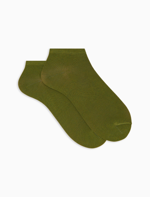 Men's plain green ankle cotton socks - Man | Gallo 1927 - Official Online Shop
