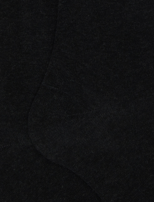 Men's long plain charcoal grey cotton socks - Long | Gallo 1927 - Official Online Shop