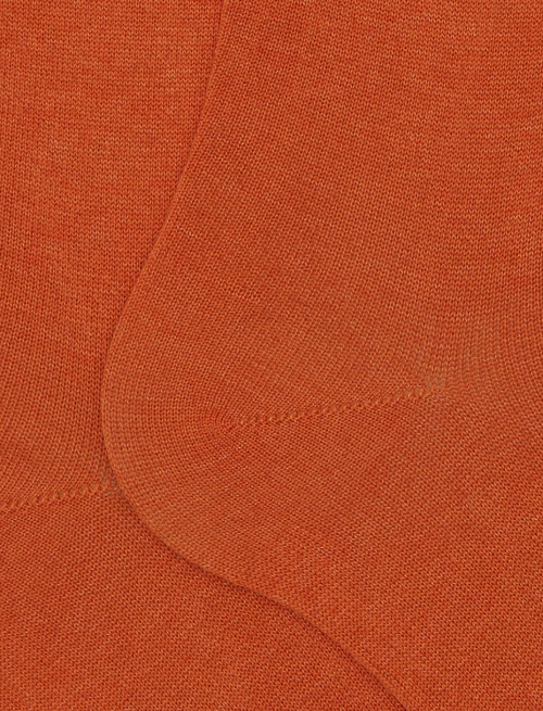 Men's long plain orange cotton socks - Man | Gallo 1927 - Official Online Shop