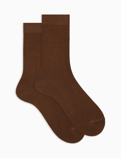 Men's short plain beige cotton socks - Man | Gallo 1927 - Official Online Shop