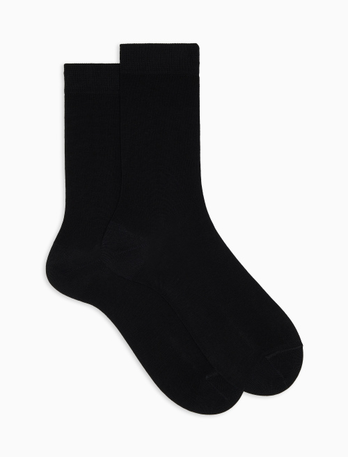 Men's short plain black cotton socks - TEST | Gallo 1927 - Official Online Shop