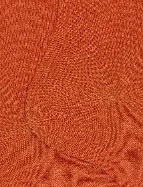 Men's short plain orange cotton socks - Short | Gallo 1927 - Official Online Shop