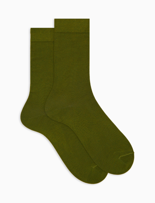 Men's short plain green cotton socks - Short | Gallo 1927 - Official Online Shop