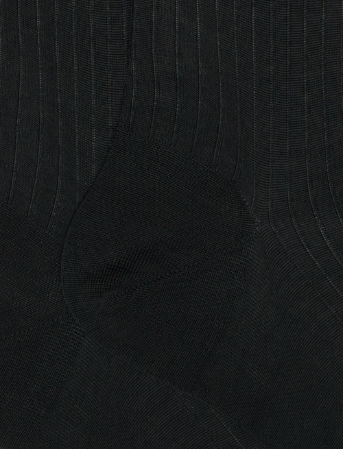Men's long plain grey ribbed cotton socks - Man | Gallo 1927 - Official Online Shop